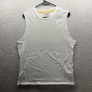 Fielder Bonobos Shirt Mens Small White Sleeveless Crew Neck Cotton Work Chore